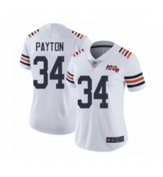 Womens Chicago Bears 34 Walter Payton White 100th Season Limited Football Jersey