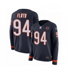 Womens Nike Chicago Bears 94 Leonard Floyd Limited Navy Blue Therma Long Sleeve NFL Jersey