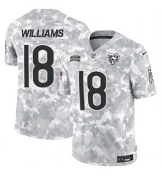 Youth Chicago Bears 18 Caleb Williams 2024 F U S E Arctic Camo Salute To Service Limited Stitched Football Jersey