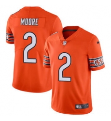 Youth Chicago Bears 2 DJ Moore Orange Vapor Limited Stitched NFL Jersey