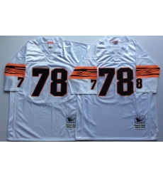 Bengals 78 Anthony Munoz White Throwback Jersey