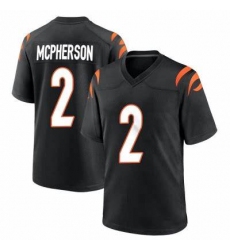 Men Cincinnati Bengals #2 Evan McPherson 2021 Black Vapor Limited Stitched NFL Jersey