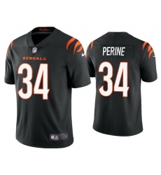 Men Cincinnati Bengals 34 Samaje Perine 2021 Black Vapor Untouchable Limited Stitched Jersey