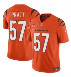 Men Cincinnati Bengals 57 Germaine Pratt Orange 2024 F U S E With 1 Star C Patch Vapor Untouchable Limited Stitched Jersey