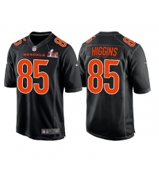 Men Cincinnati Bengals 85 Tee Higgins 2022 Black Super Bowl LVI Game Stitched Jersey