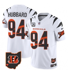 Men Cincinnati Bengals 94 Sam Hubbard White F U S E  With 2 Star C Patch Special Vapor Untouchable Limited Stitched Football Jersey