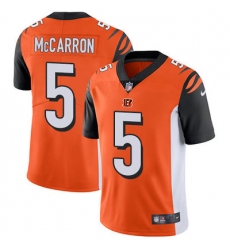 Nike Bengals #5 AJ McCarron Orange Alternate Mens Stitched NFL Vapor Untouchable Limited Jersey