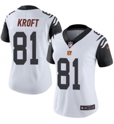 Nike Bengals #81 Tyler Kroft White Womens Stitched NFL Limited Rush Jersey