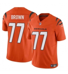 Youth Cincinnati Bengals 77 Trent Brown Orange 2024 F U S E  Vapor Untouchable Limited Stitched Jersey