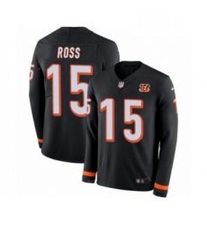 Youth Nike Cincinnati Bengals 15 John Ross Limited Black Therma Long Sleeve NFL Jersey