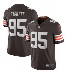 Cleveland Browns 95 Myles Garrett Men Nike Brown 2020 Vapor Limited Jersey