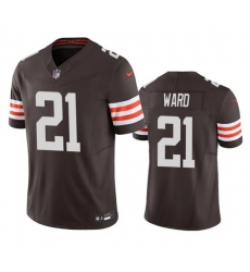 Men Cleveland Browns 21 Denzel Ward Brown 2023 F U S E  Vapor Untouchable Limited Stitched Jersey