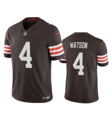 Men Cleveland Browns 4 Deshaun Watson Brown 2023 F U S E  Vapor Untouchable Limited Stitched Jersey