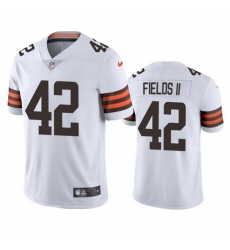 Men Cleveland Browns 42 Tony Fields II White Vapor Untouchable Limited Stitched Jersey