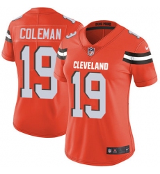 Nike Browns #19 Corey Coleman Orange Alternate Womens Stitched NFL Vapor Untouchable Limited Jersey