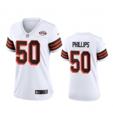 Women Cleveland Browns 50 Jacob Phillips Nike 1946 Collection Alternate Game Limited NFL Jersey   White