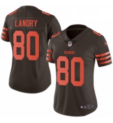 Womens Nike Cleveland Browns 80 Jarvis Landry Limited Brown Rush Vapor Untouchable NFL Jersey