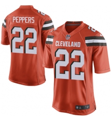 Nike Browns #22 Jabrill Peppers Orange Alternate Youth Stitched NFL New Elite Jersey