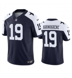 Men Dallas Cowboys 19 Noah Igbinoghene Navy White 2023 F U S E  Vapor Limited Stitched Football Jersey