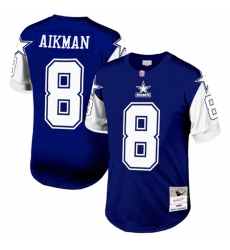 Men Dallas Cowboys 8 Troy Aikman Navy 1995 Mitchell  26 Ness Stitched Football Jersey