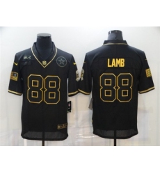 Men Dallas Cowboys #88 CeeDee Lamb 2020 Black Gold Salute To Service Jersey