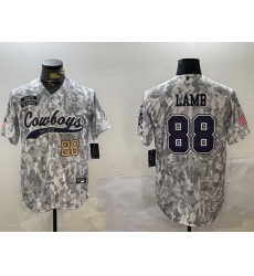 Men Dallas Cowboys 88 CeeDee Lamb 2024 Arctic Camo Salute To Service Stitched Baseball Jersey 5