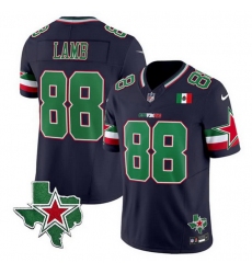 Men Dallas Cowboys 88 CeeDee Lamb 2024 Mexico Navy F U S E  Stitched Football Jersey