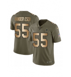 Men Vander Esch Dallas Cowboys Limited Olive 2017 Salute To Service Jersey  Gold