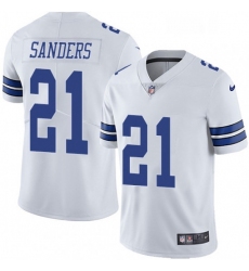 Mens Nike Dallas Cowboys 21 Deion Sanders White Vapor Untouchable Limited Player NFL Jersey