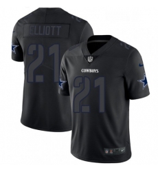 Mens Nike Dallas Cowboys 21 Ezekiel Elliott Limited Black Rush Impact NFL Jersey