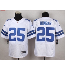 New Dallas Cowboys #25 Dunbar White Mens Stitched NFL Elite Jersey