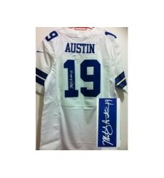 Nike Dallas Cowboys 19 Miles Austin White Elite Signed NFL Jersey