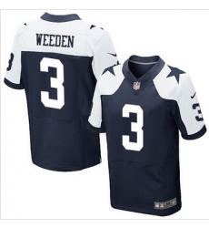 Nike Dallas Cowboys #3 Brandon Weeden Navy Blue Thanksgiving Throwback Mens Stitched NFL Elite Jersey