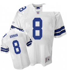 Reebok Dallas Cowboys 8 Troy Aikman Premier EQT White Legend Throwback NFL Jersey