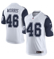 Nike Cowboys #46 Alfred Morris White Womens Stitched NFL Elite Rush Jersey