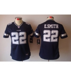 Nike Women Dallas Cowboys #22 E.SMITH blue [Women's NIKE LIMITED Jersey]