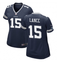 Women Dallas Cowboys 15 Trey Lance Navy Navy Stitched Football Jersey  Run Small