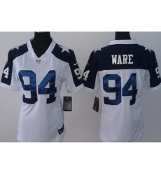 Women Nike Dallas Cowboys 94 DeMarcus Ware White Thanksgivings NFL Jerseys