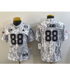 Youth Dallas Cowboys 88 CeeDee Lamb 2024 F U S E Arctic Camo Salute To Service Limited Stitched Football Jersey