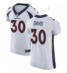 Men Nike Denver Broncos 30 Terrell Davis White Vapor Untouchable Elite Player NFL Jersey