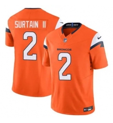 Men Nike Denver Broncos Patrick Surtain II Stitched Orange Limited Jersey