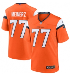 Men Nike Quinn Meinerz #77 Orange Denver Broncos Team Game Jersey