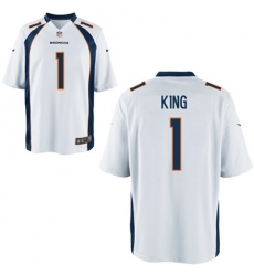 Nike Broncos #1 Marquette King White Elite Jersey