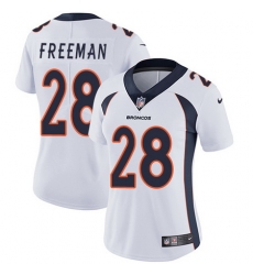 Nike Broncos #28 Royce Freeman White Womens Stitched NFL Vapor Untouchable Limited Jersey