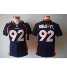 Women Nike Denver Broncos 92# Dumervil Blue [Women's NIKE LIMITED Jersey]