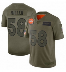 Womens Denver Broncos 58 Von Miller Limited Camo 2019 Salute to Service Football Jersey