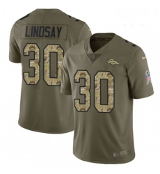 Youth Nike Denver Broncos 30 Phillip Lindsay Limited Olive Camo 2017 Salute to Service NFL Jersey