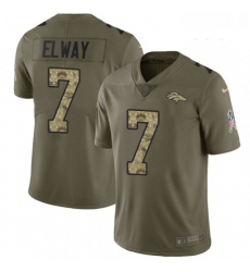 Youth Nike Denver Broncos 7 John Elway Limited OliveCamo 2017 Salute to Service NFL Jersey