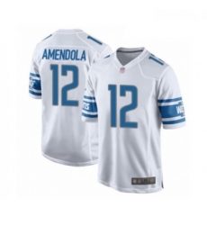 Men Detroit Lions 12 Danny Amendola Game White Football Jersey