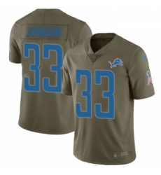 Men Nike Detroit Lions 33 Kerryon Johnson Limited Olive 2017 Salute to Service NFL Jersey